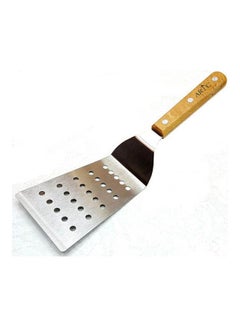 Artc Burger Griddle Food Turner Flipper With Holes Spatula Utensil Wooden Handle Multicolour
