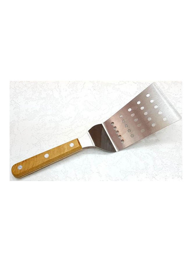 Generic - Artc Burger Griddle Food Turner Flipper With Holes Spatula Utensil Wooden Handle Multicolour - Image 1