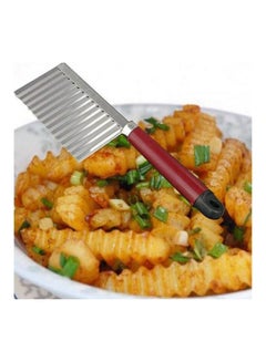 Generic Ripple Potato Knife Multi Purpose Vegetable Chopper Cutter Red  - Image 2