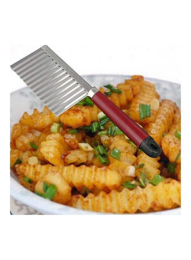 Generic - Ripple Potato Knife Multi Purpose Vegetable Chopper Cutter Red - Image 1