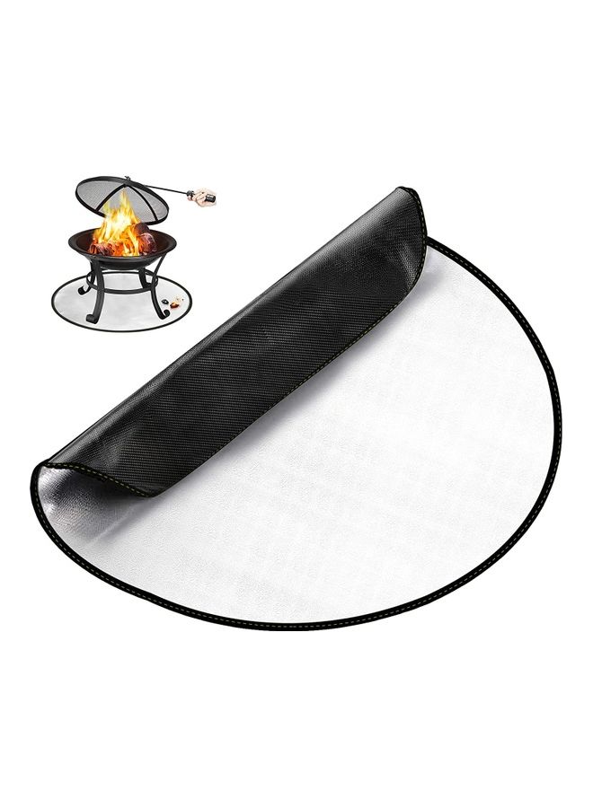 XiuWoo Round Fire Pit Grill Mat Grey 38inch - Image 1