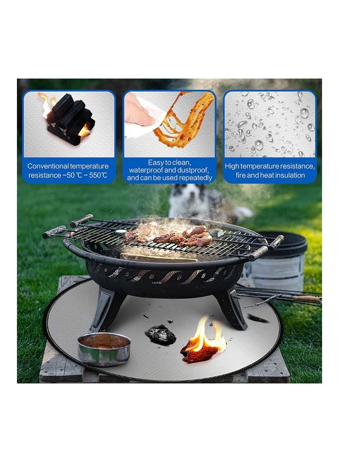 XiuWoo Double-Coated Silicone Fiber Glass Fire Retardant BBQ Grill Mat Grey 36inch - Image 2