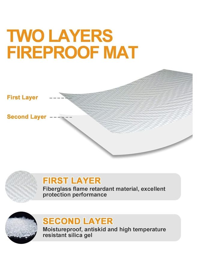 XiuWoo Double-Coated Silicone Fiber Glass Fire Retardant BBQ Grill Mat Grey 24inch - Image 2