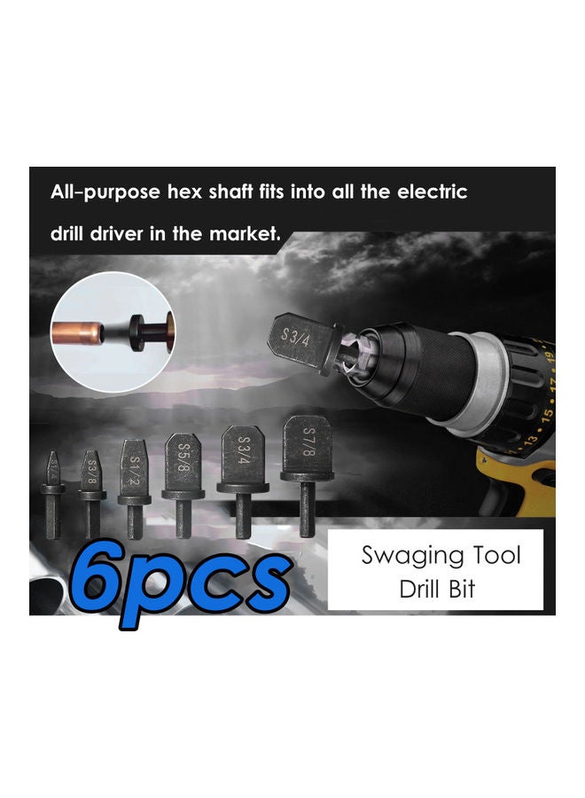 6-Piece Drill Bit Pipe Expander Black 7x10x3cm - Image 2