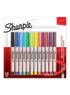 Sharpie 12-Piece Ultra Fine Tip Permanent Markers Set Multicolour  - Image 1