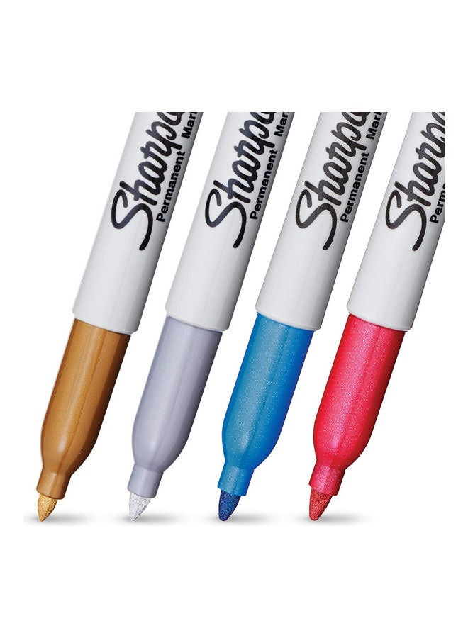 شاربي طقم أقلام ماركر معدنية دائمة مكون من 4 قطع متعدد الألوان - Image 3