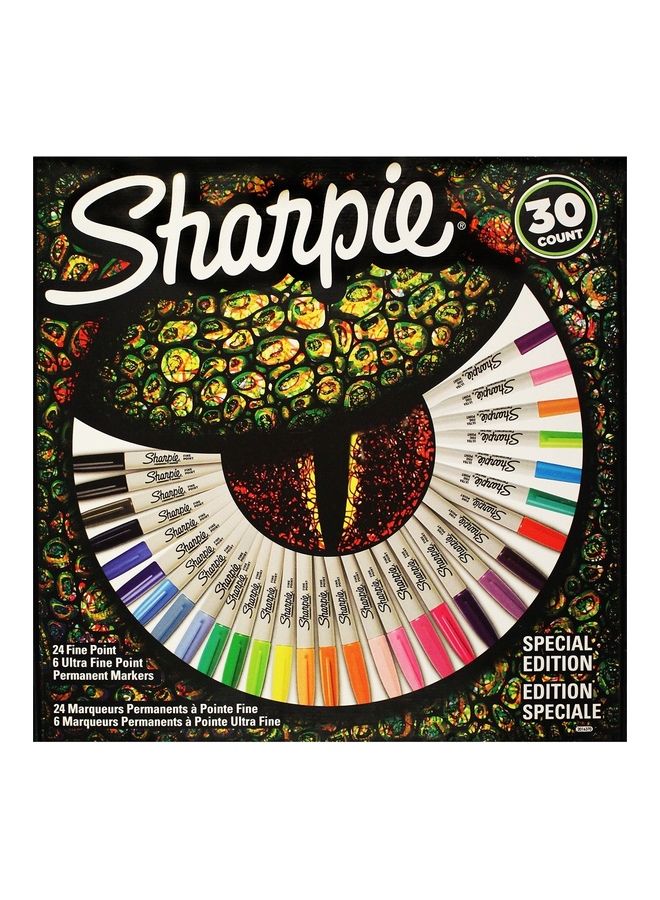 Sharpie 30-Piece Permanent Markers Lizard Pack Multicolour  - Image 1