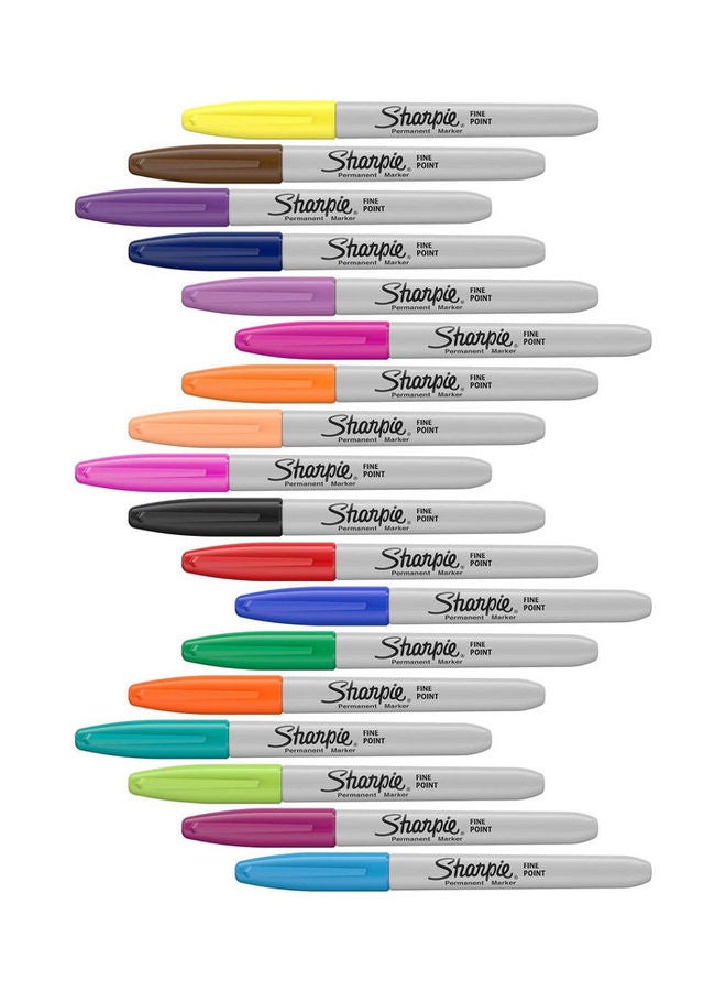 Sharpie - 20-Piece Fine Tip Permanent Markers Set Multicolour - Image 1