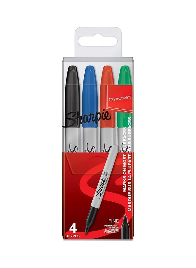 Sharpie 4-Piece Fine Tip Permanent Markers Set Multicolour - Image 1