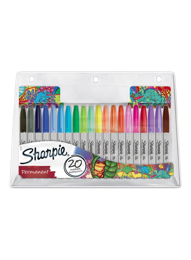 Sharpie - 20-Piece Fine Tip Permanent Markers Set Multicolour - Image 1