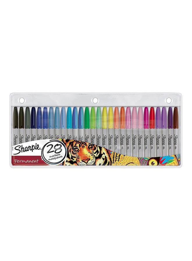 Sharpie 28-Piece Fine Tip Permanent Markers Set Multicolour  - Image 1