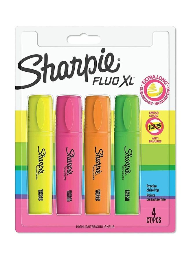 4-Piece Highlighters Set Multicolour