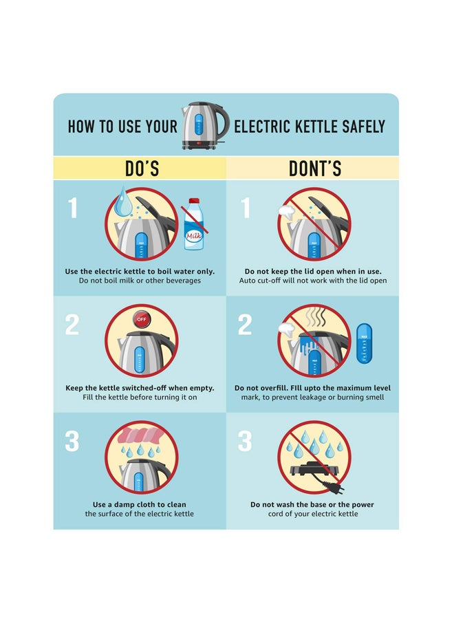 باناسونيك غلاية كهربائية 1.6 L 2200.0 W NC-SK1 أسود/ فضي - Image 3