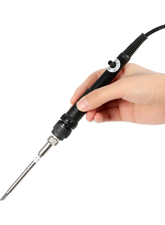 Mini Adjustable Temperature Electric Soldering Tool Black/Silver - Image 2