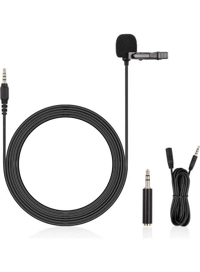 Generic - Mini Clip-on Lavalier Lapel Condenser Microphone Style 1 Black - Image 1