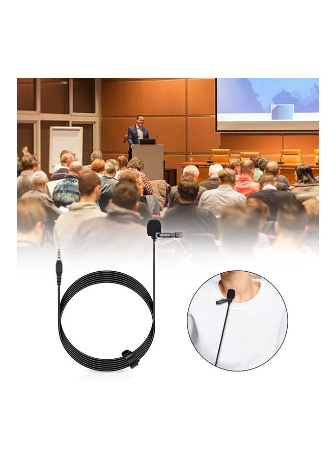 Generic - Mini Clip-on Lavalier Lapel Condenser Microphone Style 1 Black - Image 1