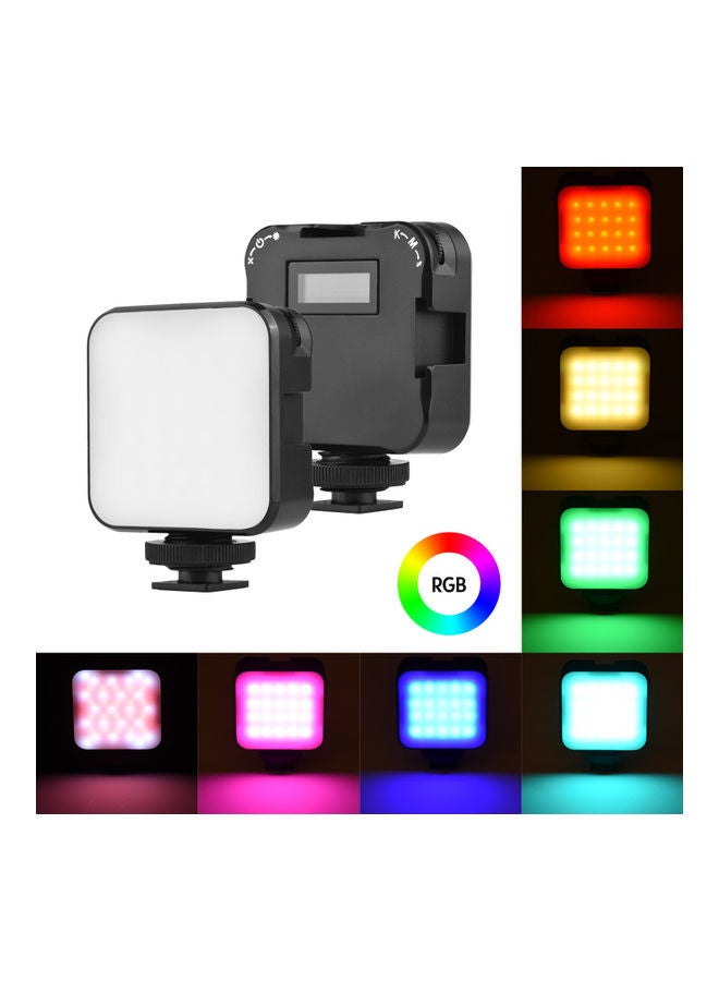 مصباح فيديو LED صغير بإضاءة متعددة الألوان RGB لون أسود - Image 5