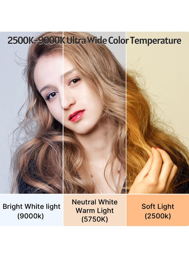 مصباح فيديو LED صغير بإضاءة متعددة الألوان RGB لون أسود - Image 4