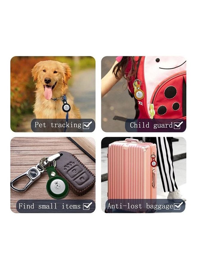 O Ozone Pack of 2 Keychain Holder For AirTag Leather Case Key Ring Dark Blue - Image 5