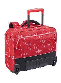 DELSEY Girls Horizontal School Trolley Backpack 16.53 Inches Red/Black  - Image 2