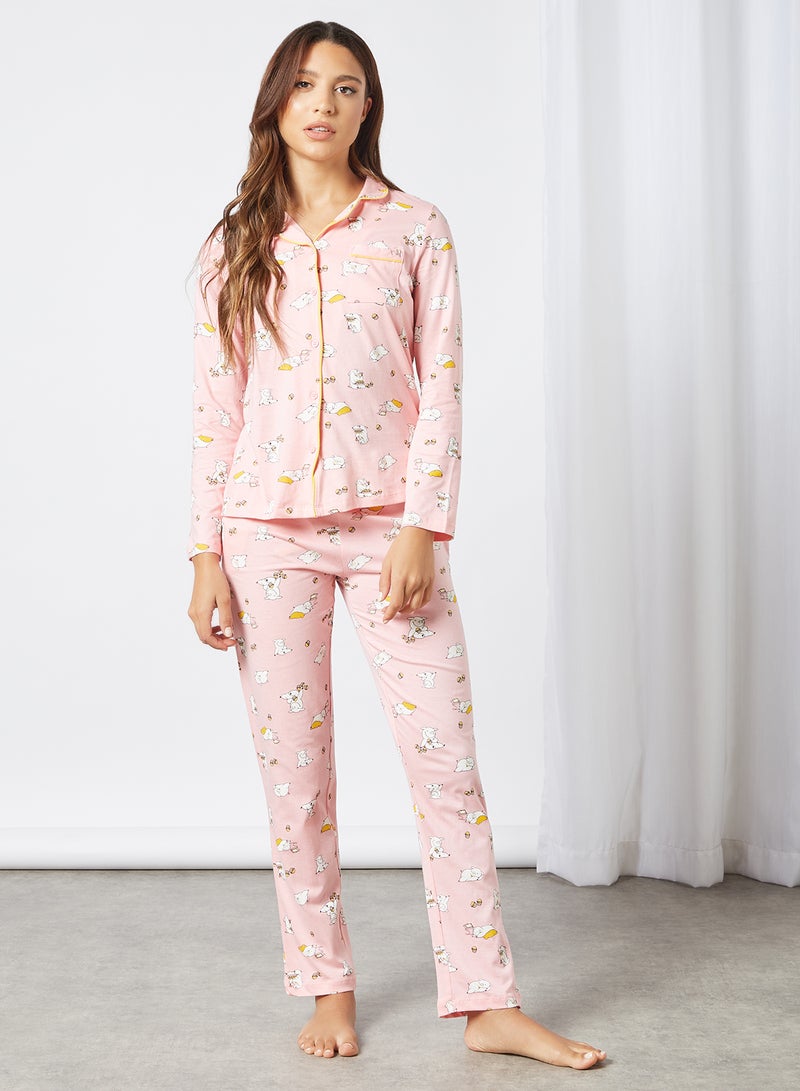 zivame Sleep Coord Sets Pink Icing  - Image 1