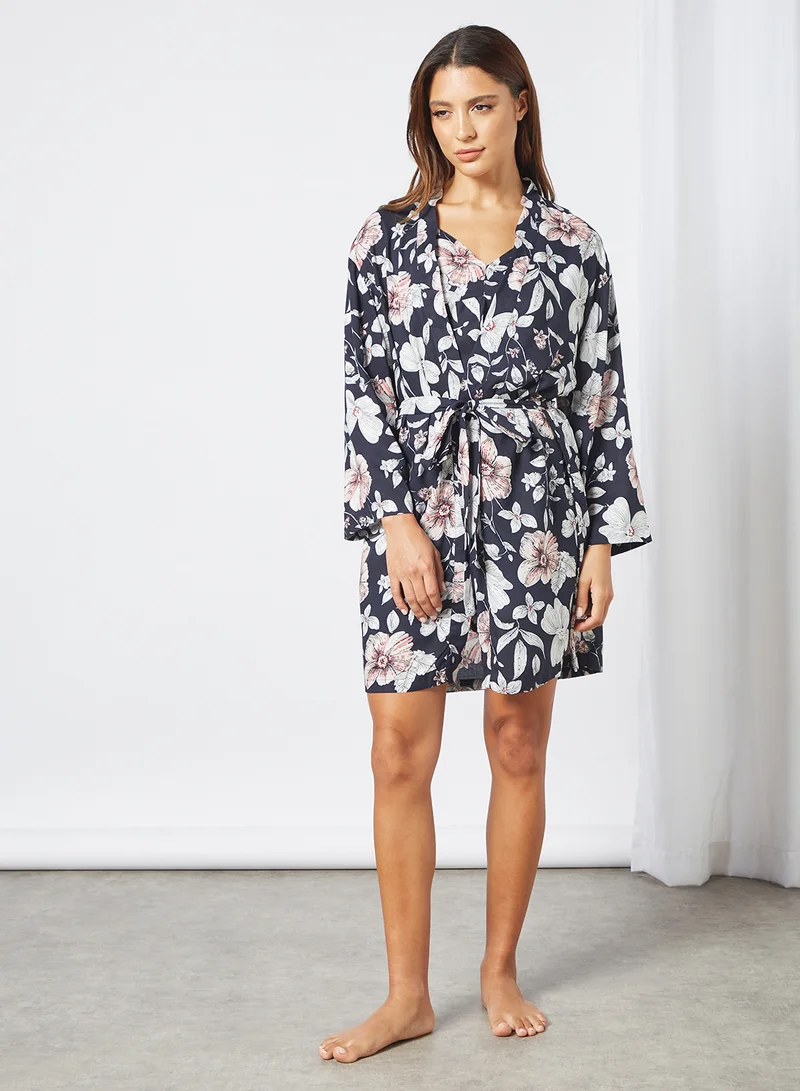 Doux Floral Loungewear Set Navy