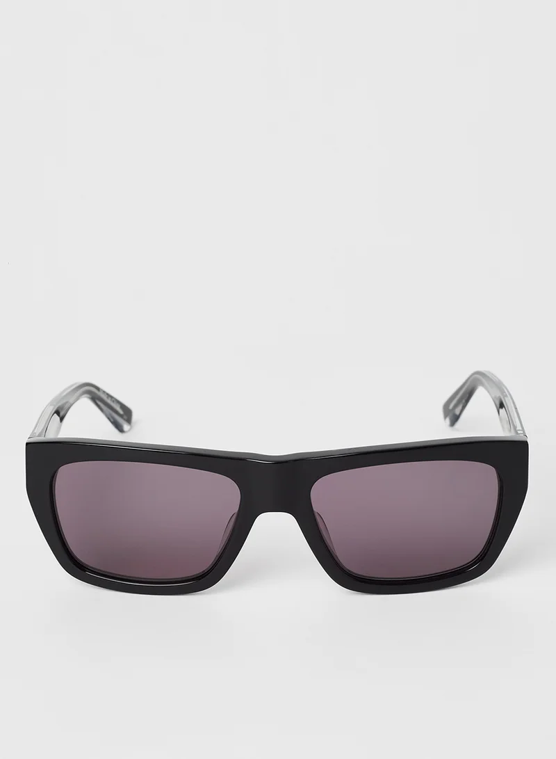 CALVIN KLEIN Men's Full Rimmed Rectangular Frame Sunglasses - Lens Size: 56 mm
