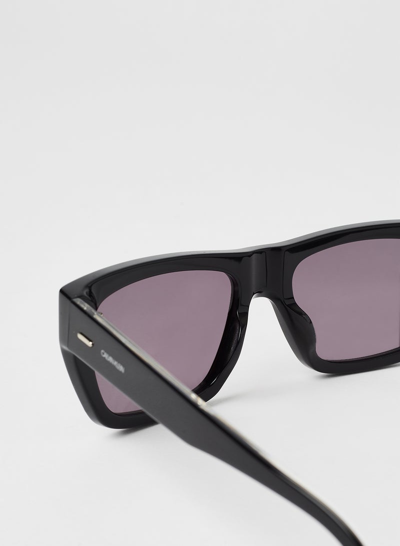 كالفن كلاين نظارة شمسية بإطار مستطيل كامل - عدسات بمقاس: 56 مم للرجال - Image 2