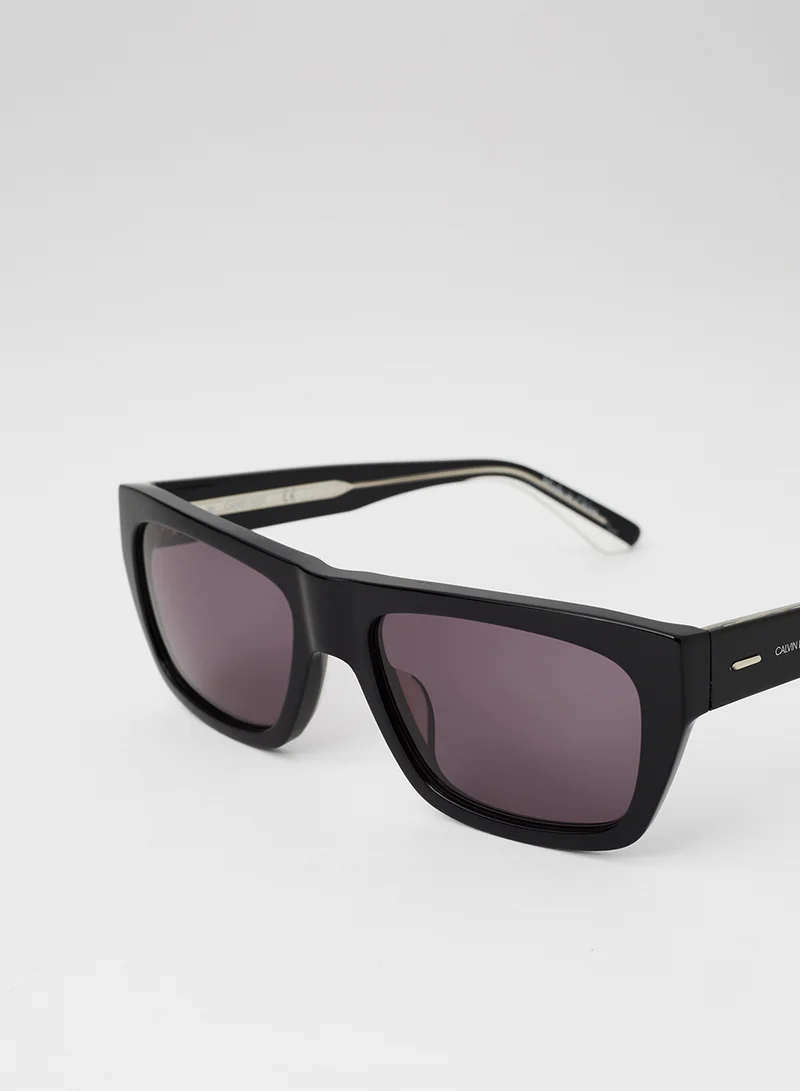 CALVIN KLEIN Men's Full Rimmed Rectangular Frame Sunglasses - Lens Size: 56 mm
