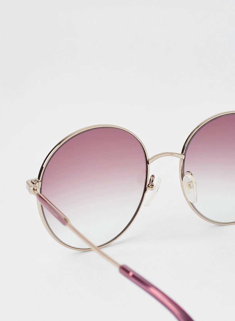 لونج شامب نظارة شمسية بإطار دائري معدني كامل الحواف - مقاس العدسة: 58 مم للنساء - Image 2