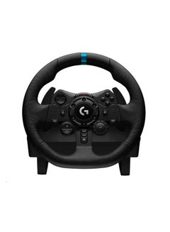 لوجيتيك عجلة سباق ودواسات G923 لأجهزة PS5 وPS4 والكمبيوتر الشخصي تتميز بردود فعل قوة TRUEFORCE تصل إلى 1000 هرتز، ودواسة سريعة الاستجابة، وتحكم في إطلاق القابض المزدوج، وغطاء عجلة من الجلد الأصلي  - Image 2