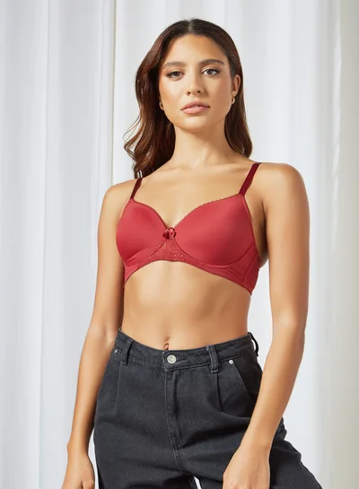 zivame Non Wired Padded T-Shirt Bra Red