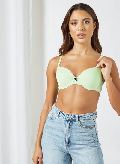 zivame Wired Push Up Bra Green