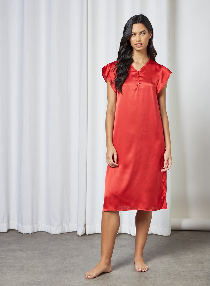 Satin Midi Night Dress Red - v1627559480/N47526188V_1