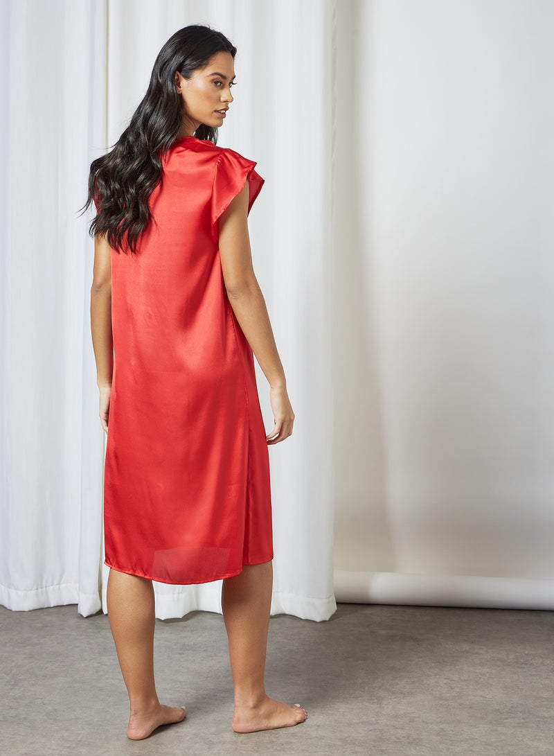 Satin Midi Night Dress Red - v1627559481/N47526188V_2