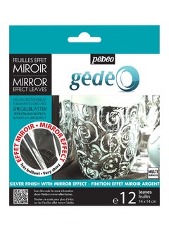 Pebeo Pack Of 12 Mirror Effect Metal Leaves Silver  - Image 1