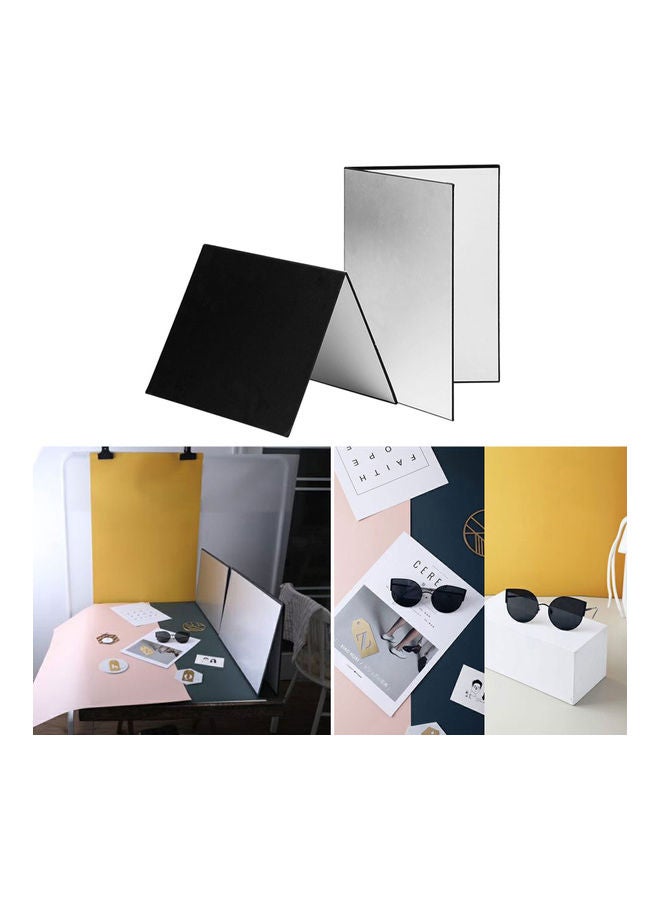 Generic - 3-in-1 Photography Reflector Cardboard Silver/Black - Image 1