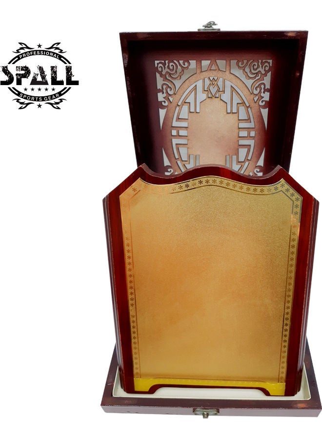 سبال درع خشبي على شكل كأس ذهبي/بني - Image 4