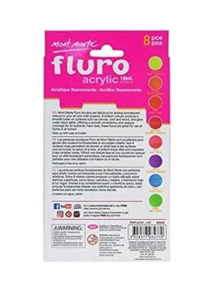 Mont Marte 8-Piece Fluro Acrylic Paint Intro Set Multicolour  - Image 2