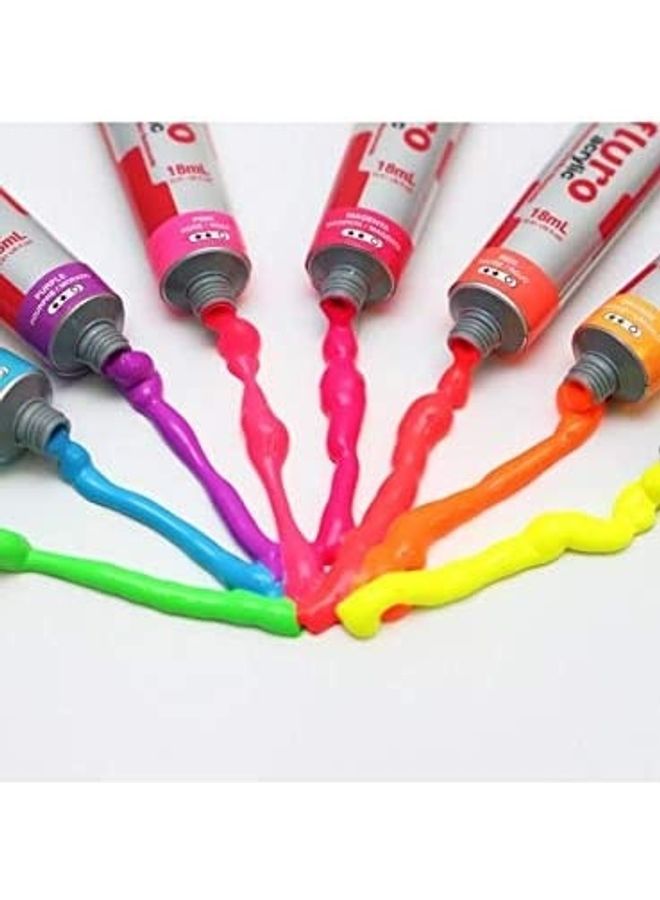Mont Marte - 8-Piece Fluro Acrylic Paint Intro Set Multicolour - Image 1