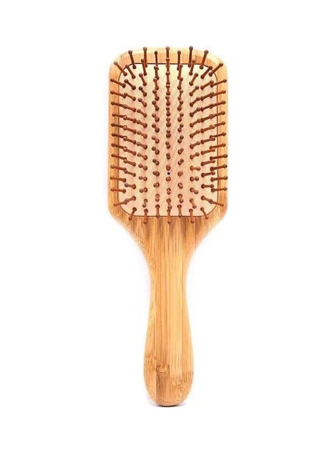 Square Shape Wooden Hair Brush Beige