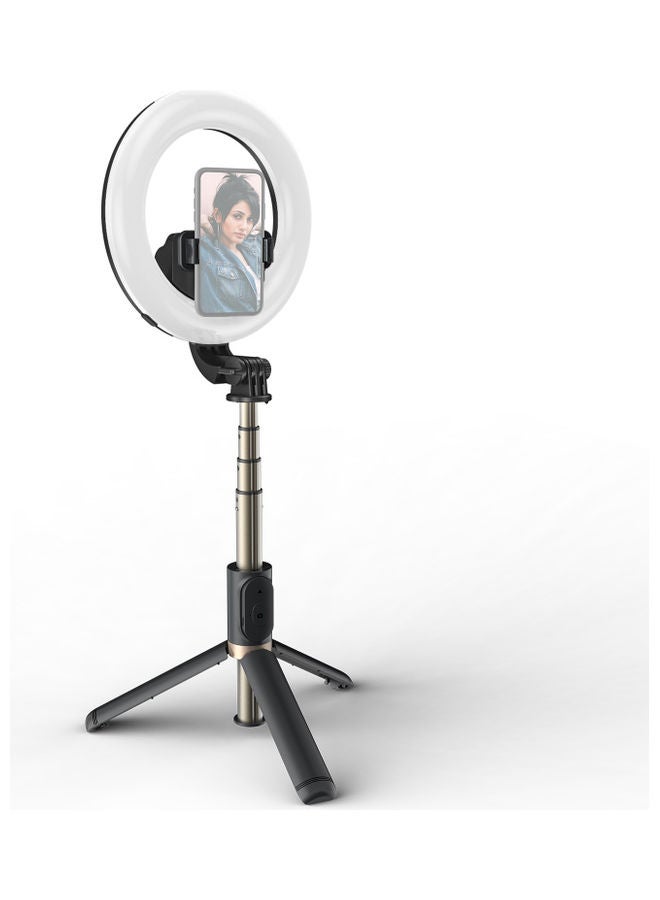 Multifunctional 4 Section Extendable Selfie Stick with Tripod Black  - Image 1