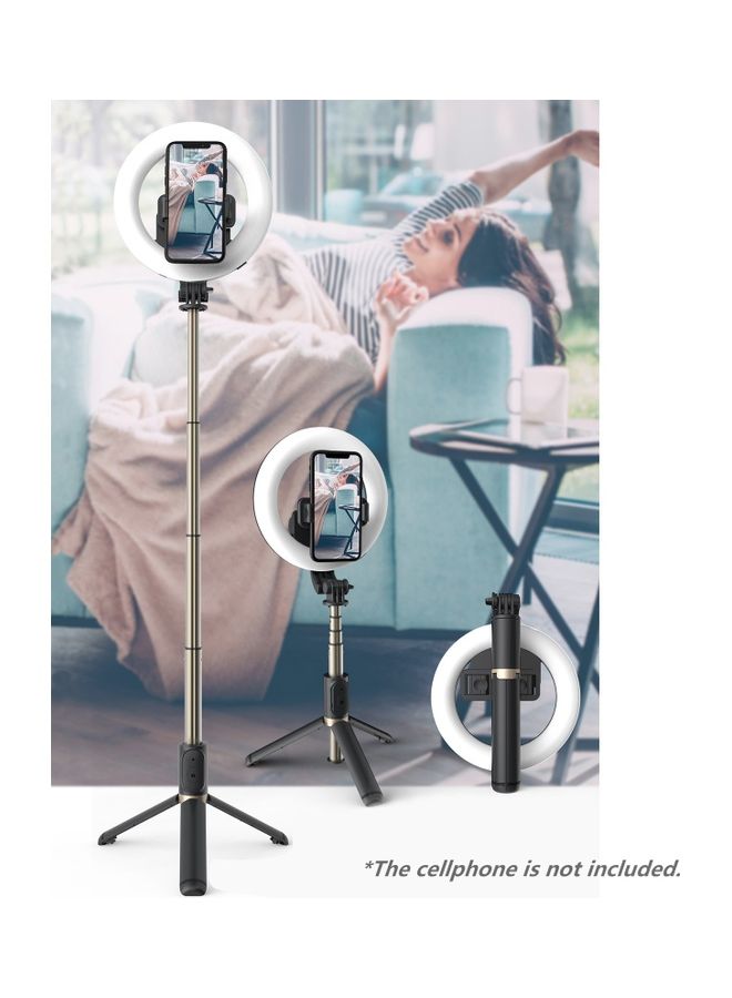 Multifunctional 4 Section Extendable Selfie Stick with Tripod Black  - Image 3