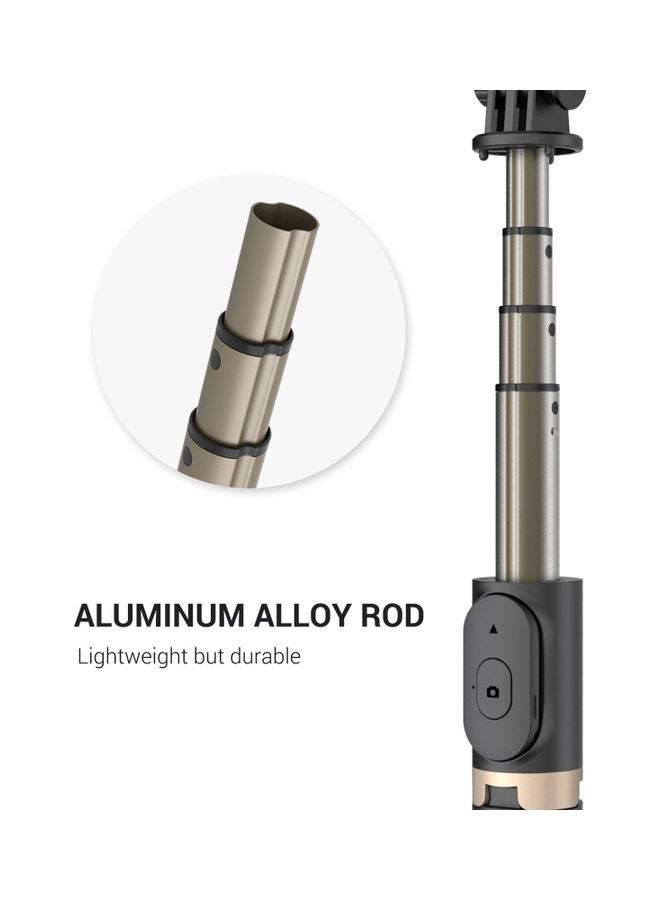 Multifunctional 4 Section Extendable Selfie Stick with Tripod Black  - Image 4