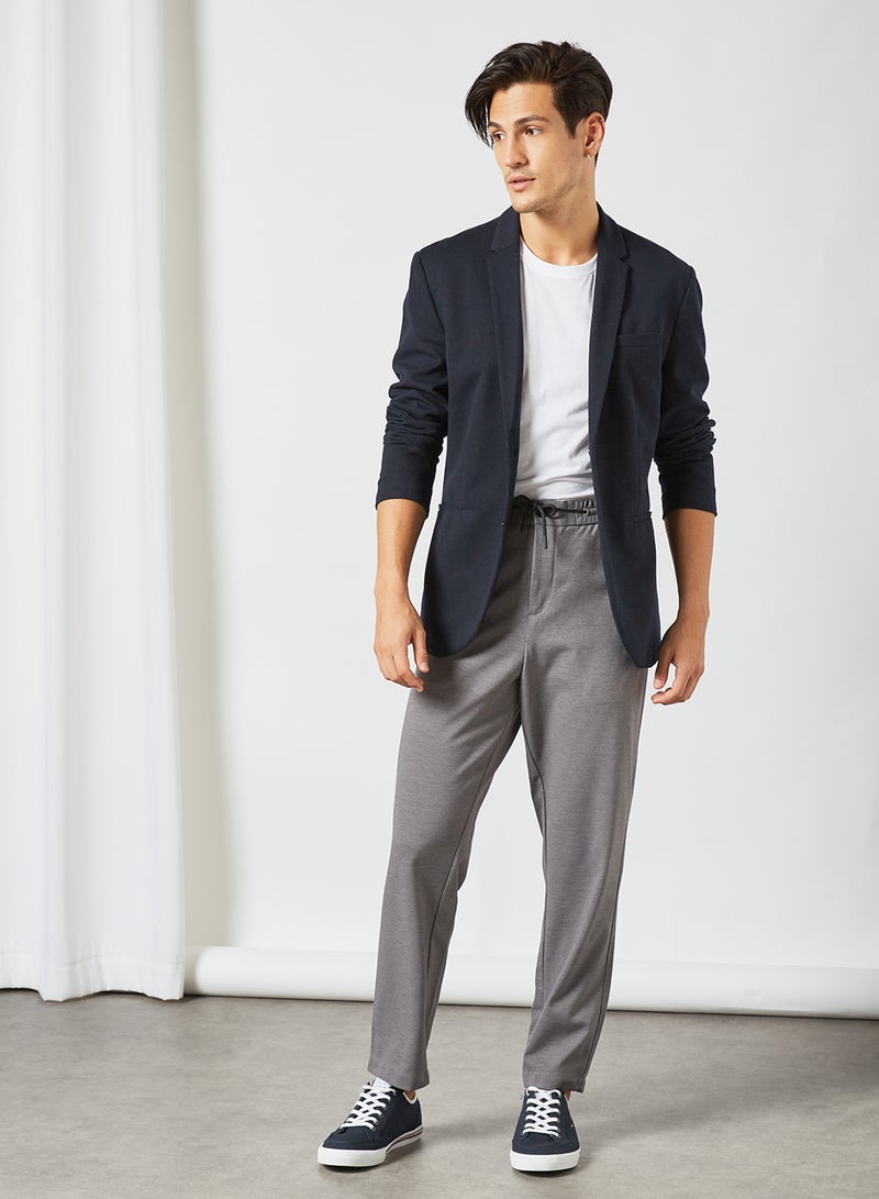SELECTED - Drawstring Trousers Light Grey - Image 1