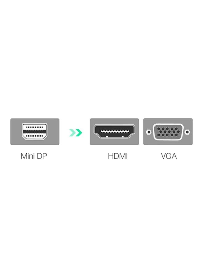Ugreen Ugreen 2 in 1 HD 1080P 4K Thunderbolt Mini DisplayPort DP to HDMI & VGA Plastic Shell Adapter Converter / Cable for Projector,Television,Monitor(Silver) Silver  - Image 4