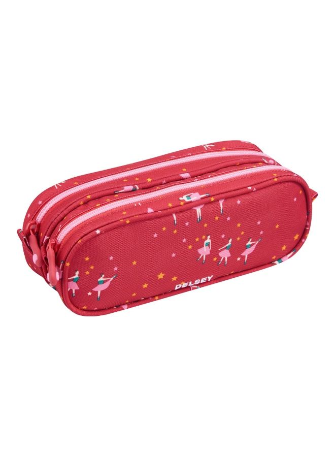 DELSEY - Ballerina School Pencil Case RED/ROSE PINK - Image 1