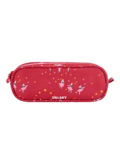 DELSEY Ballerina School Pencil Case RED/ROSE PINK  - Image 1