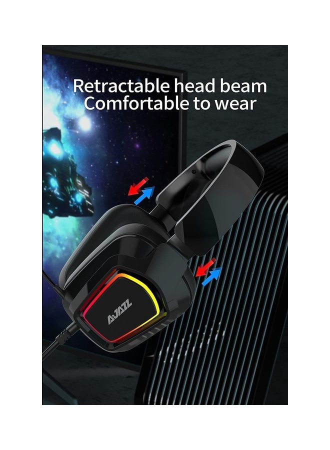 Ajazz USB 7.1 Surround Sound Headset with RGB Lighting and Telescopic Microphone  - Image 5