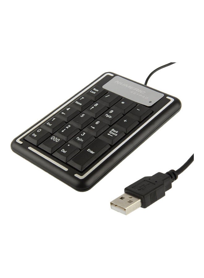 USB Notebook Computer Numeric Keyboard with 19 Keys Black - Image 2